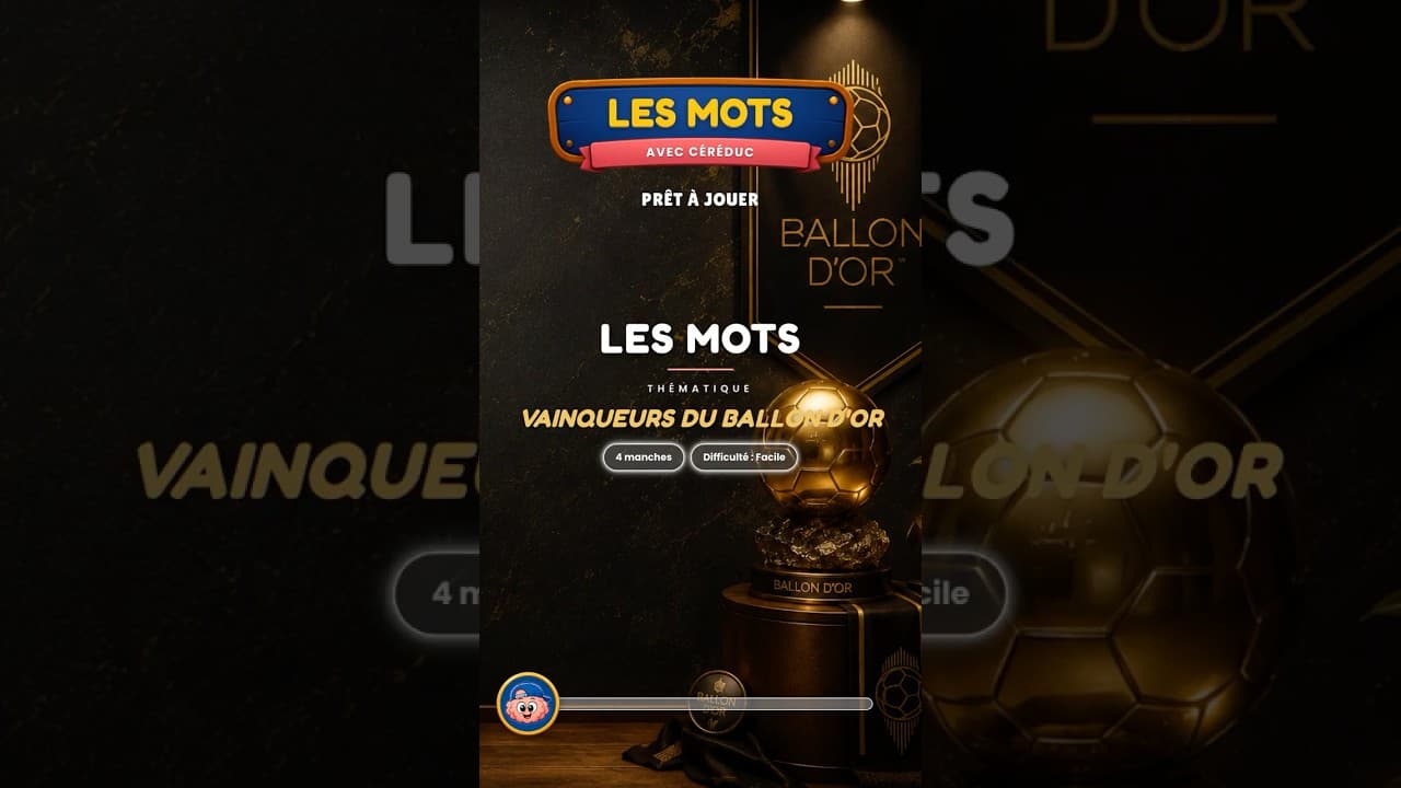 Culture & découvertes — Trouve le mot : Vainqueurs du Ballon d'Or · 4 manches (facile) #shorts