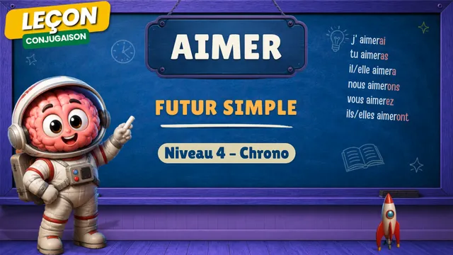 Conjugaison — Conjugaison | Aimer - Futur | Niveau 4 - Chrono | Verbe du 1er Groupe