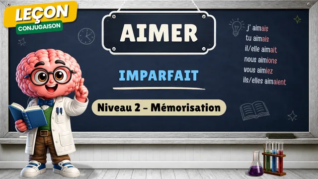 Conjugaison — Conjugaison | Aimer - Imparfait | Niveau 2 - Mémorisation | Verbe du 1er Groupe