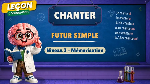 Conjugaison — Conjugaison | Chanter - Futur | Niveau 2 - Mémorisation | Verbe du 1er Groupe