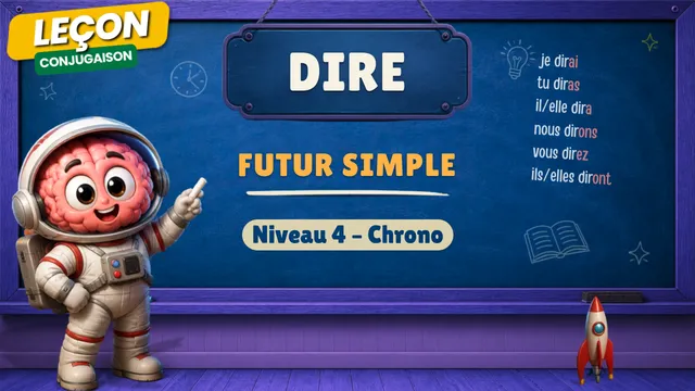 Conjugaison — Conjugaison | Dire - Futur | Niveau 4 - Chrono | Verbe du 3ème Groupe