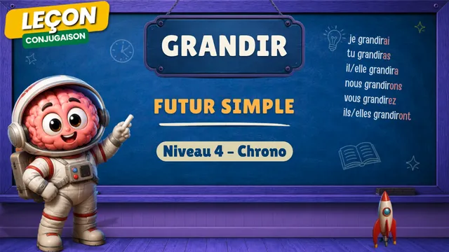 Conjugaison — Conjugaison | Grandir - Futur | Niveau 4 - Chrono | Verbe du 2ème Groupe