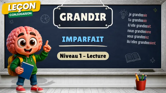 Conjugaison — Conjugaison | Grandir - Imparfait | Niveau 1 - Lecture | Verbe du 2ème Groupe