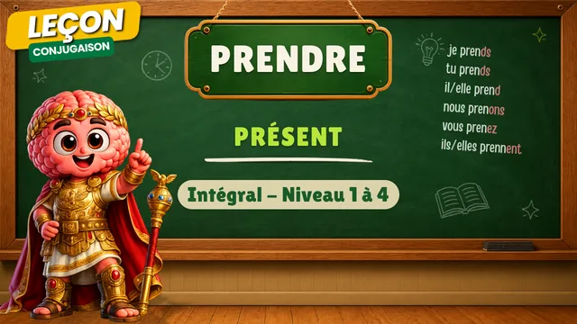 Conjugaison — Conjugaison | Prendre - Présent | L'Intégral (niveaux 1 à 4) | Verbe du 3ème Groupe