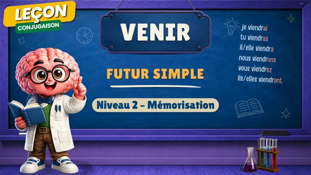 Conjugaison — Conjugaison | Venir - Futur | Niveau 2 - Mémorisation | Verbe du 3ème Groupe