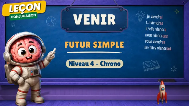 Conjugaison — Conjugaison | Venir - Futur | Niveau 4 - Chrono | Verbe du 3ème Groupe