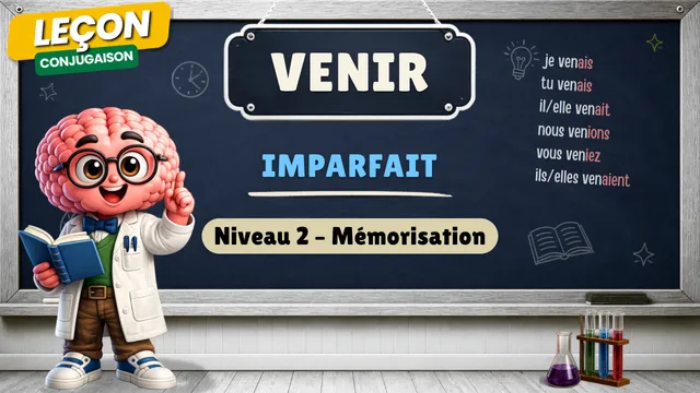 Conjugaison — Conjugaison | Venir - Imparfait | Niveau 2 - Mémorisation | Verbe du 3ème Groupe