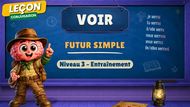 Conjugaison — Conjugaison | Voir - Futur | Niveau 3 - Entraînement | Verbe du 3ème Groupe